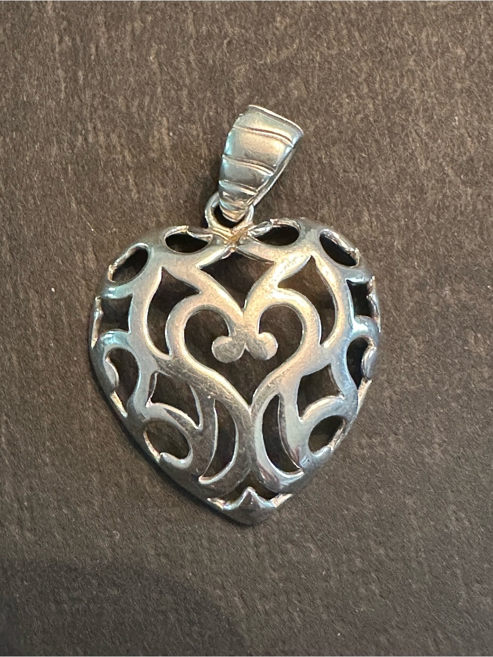 Vintage Italian Milor Sterling Silver Filigree Heart Pendant